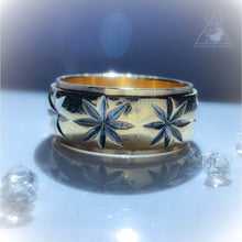 Load image into Gallery viewer, Antique 14k Yellow Gold Ring Size 4.75 Vintage Gold Band 7mm Star Design 4.6g
