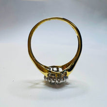 Load image into Gallery viewer, 10k Yellow Gold Diamond Ring Size 7 .20cttw Wedding Ring Pear Shaped Cluster Ring 1.8g
