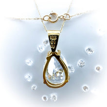 Load image into Gallery viewer, 10k Yellow Gold Necklace 19&quot; 9.2CT Lab Diamond Pear Cut Estate Find 3.1g
