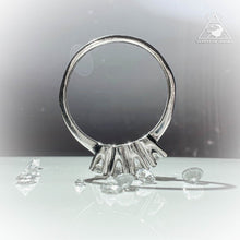 Load image into Gallery viewer, Diamond Ring 10k White Gold 4 Stone .35CTW Size 7 Vintage Estate Engagement 2g
