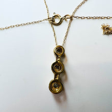 Load image into Gallery viewer, Diamond Necklace 18&quot; 10K Yellow Gold .15CT Journey Pendant Estate Vintage 1.3g
