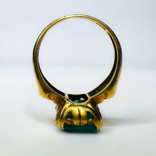 Load image into Gallery viewer, 10k Yellow Gold Antique Emerald Ring Size 5 3.5CTTW Natural Emerald Vintage Victorian Era 19th Century Ring
