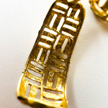 Load image into Gallery viewer, 10k Yellow Gold Weave Earrings J Hook Criss Cross Dangle Vintage Estate 1.6g
