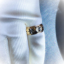 Load image into Gallery viewer, Antique 14k Yellow Gold Ring Size 4.75 Vintage Gold Band 7mm Star Design 4.6g
