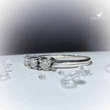 Load image into Gallery viewer, Diamond Ring 10k White Gold 4 Stone .35CTW Size 7 Vintage Estate Engagement 2g
